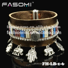 FashionMe plus récent en cuir véritable avec le bracelet magnétique de charmes